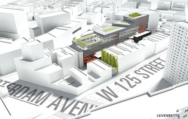 Aerial rendering of redeveloped Taystee Bakery at CREATE @ Harlem Green